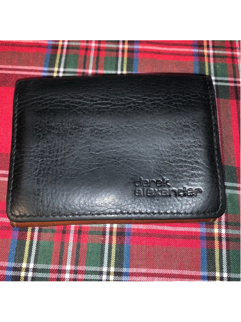 Men's Derek Alexander Black Brown Leather Bifold Wallet One Size